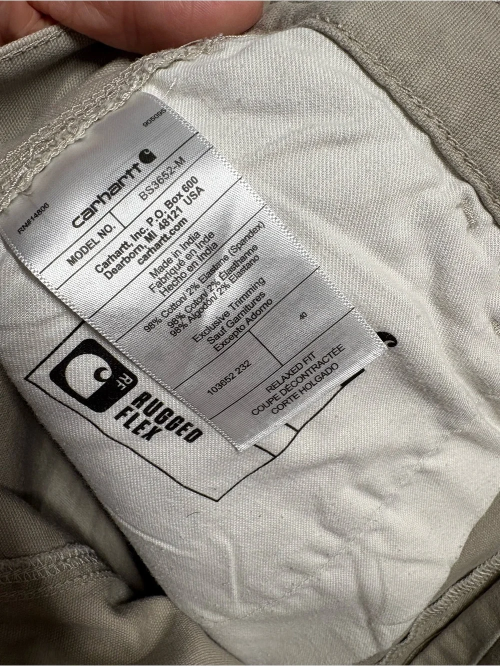 Carhartt Men's Tan Flat-Front Work Shorts